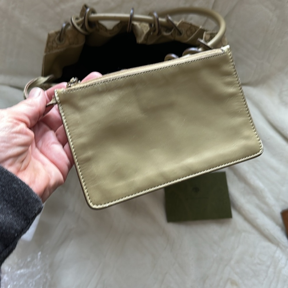 Gucci Beige Monogram Drawstring Bag - image 4